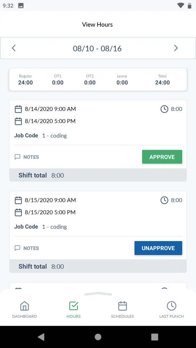 TimeClock Plus Clock - Screen 3