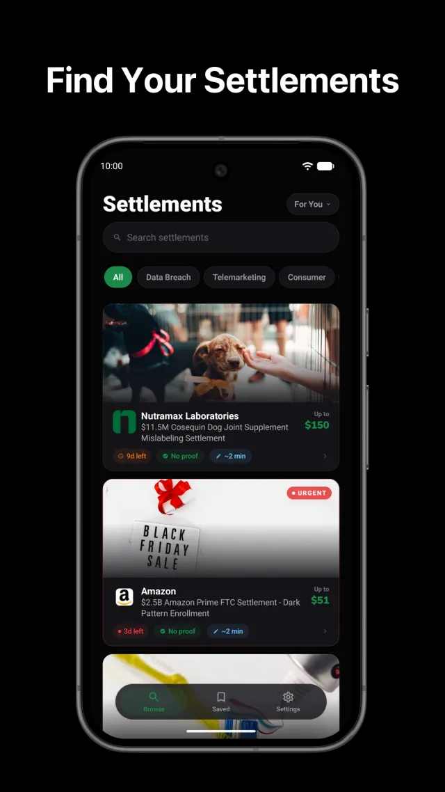 FreeClaim: Class Action Money - Screen 1