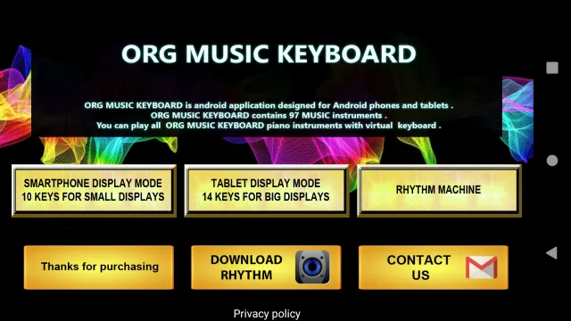 ORG Music Keyboard Simulator - Screen 2