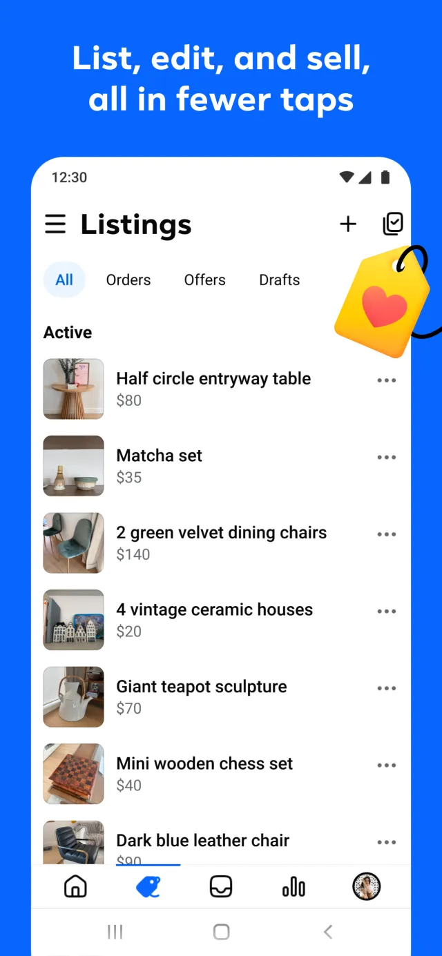 Seller, a Facebook app - Screen 2
