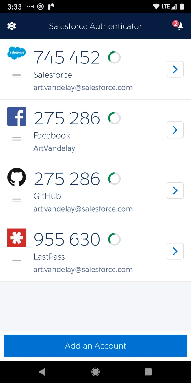 Salesforce Authenticator - Screen 3